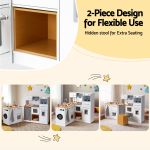 keezi kids wooden kitchen playset 2 piece pretend toy kitchen 29pc food set
