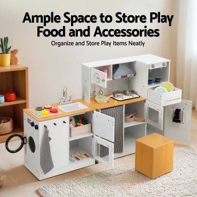 keezi kids wooden kitchen playset 2 piece pretend toy kitchen 29pc food set keezi kids wooden kitchen playset 2 piece pretend toy kitchen 29pc food set