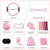 everfit pilates ring set for women, 15pcs home workout pilates equipment with ring, ball, yoga socks, d ring etc. pilates starter kit for strength, toning and flexibility pink