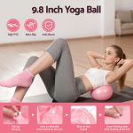 everfit pilates ring set for women, 15pcs home workout pilates equipment with ring, ball, yoga socks, d ring etc. pilates starter kit for strength, toning and flexibility pink
