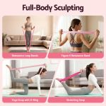 everfit pilates ring set for women, 15pcs home workout pilates equipment with ring, ball, yoga socks, d ring etc. pilates starter kit for strength, toning and flexibility pink