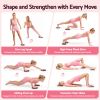 everfit pilates ring set for women, 15pcs home workout pilates equipment with ring, ball, yoga socks, d ring etc. pilates starter kit for strength, toning and flexibility pink