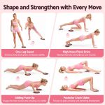 everfit pilates ring set for women, 15pcs home workout pilates equipment with ring, ball, yoga socks, d ring etc. pilates starter kit for strength, toning and flexibility pink
