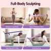 everfit pilates ring set for women, 15pcs home workout pilates equipment with ring, ball, yoga socks, d ring etc. pilates starter kit for strength, toning and flexibility purple