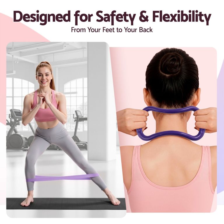 everfit pilates ring set for women, 15pcs home workout pilates equipment with ring, ball, yoga socks, d ring etc. pilates starter kit for strength, toning and flexibility purple everfit pilates ring set for women, 15pcs home workout pilates equipment with ring, ball, yoga socks, d ring etc. pilates starter kit for strength, toning and flexibility purple