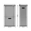 cefito 63l rubbish bin 3 compartment stainless steel split door trash can silver cefito 63l rubbish bin 3 compartment stainless steel split door trash can silver