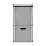 cefito 63l rubbish bin 3 compartment stainless steel split door trash can silver cefito 63l rubbish bin 3 compartment stainless steel split door trash can silver