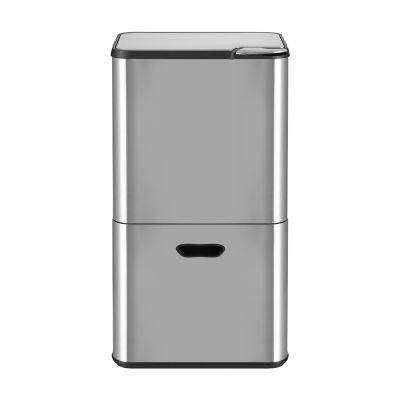 cefito 63l rubbish bin 3 compartment stainless steel split door trash can silver cefito 63l rubbish bin 3 compartment stainless steel split door trash can silver