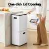 cefito 63l rubbish bin 3 compartment carbon steel split door trash can white cefito 63l rubbish bin 3 compartment carbon steel split door trash can white