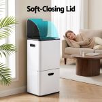 cefito 63l rubbish bin 3 compartment carbon steel split door trash can white cefito 63l rubbish bin 3 compartment carbon steel split door trash can white