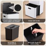 cefito 63l rubbish bin 3 compartment carbon steel split door trash can white cefito 63l rubbish bin 3 compartment carbon steel split door trash can white