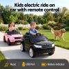 rigo kids electric ride on car black pink ride on toy with remote control