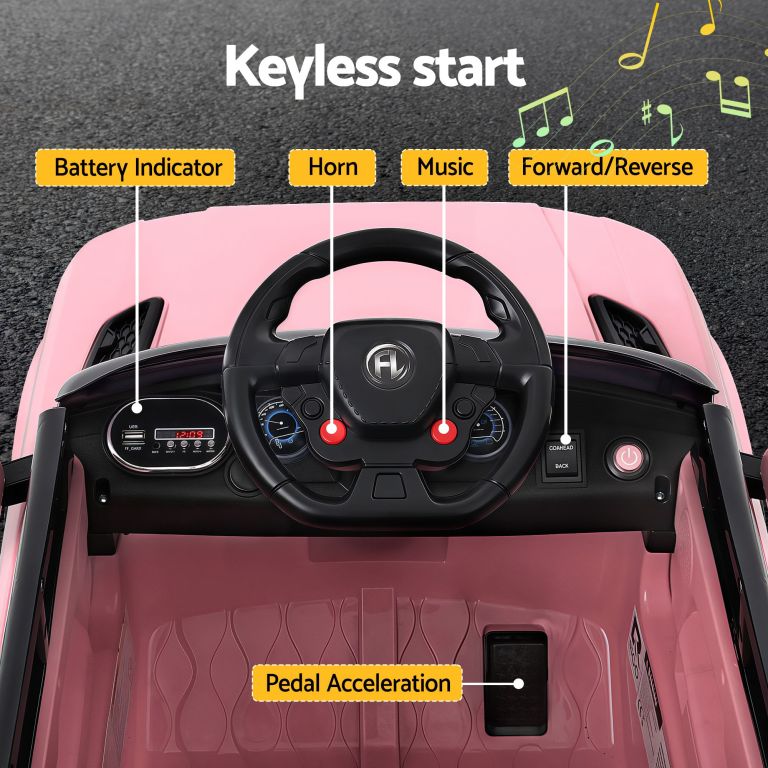 rigo kids electric ride on car black pink ride on toy with remote control
