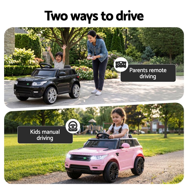 rigo kids electric ride on car black pink ride on toy with remote control