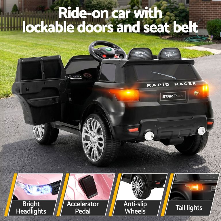 rigo kids electric ride on car black pink ride on toy with remote control