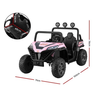 rigo kids ride on car electric toys cars headlight music remote control pink