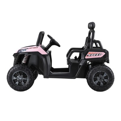 rigo kids ride on car electric toys cars headlight music remote control pink