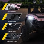 rigo kids ride on car electric toys cars headlight music remote control pink