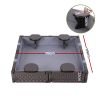 keezi kids sandpit sandbox with cover 4 seats outdoor sand box brown