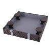 keezi kids sandpit sandbox with cover 4 seats outdoor sand box brown