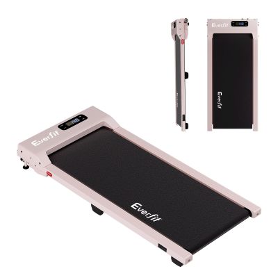 everfit 3 in 1 walking pad treadmill 12% incline under desk treadmills for home gym with 38cm wide belt pink