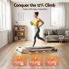 everfit 3 in 1 walking pad treadmill 12% incline under desk treadmills for home gym with 38cm wide belt pink