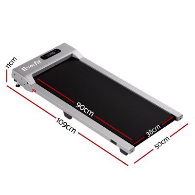 everfit 3 in 1 walking pad treadmill 12% incline under desk treadmills for home gym with 38cm wide belt silver
