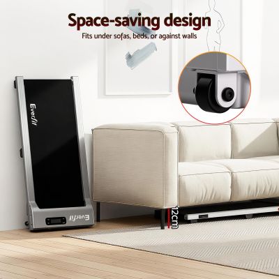 everfit 3 in 1 walking pad treadmill 12% incline under desk treadmills for home gym with 38cm wide belt silver
