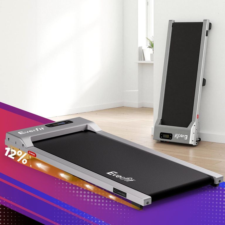 everfit 3 in 1 walking pad treadmill 12% incline under desk treadmills for home gym with 38cm wide belt silver everfit 3 in 1 walking pad treadmill 12% incline under desk treadmills for home gym with 38cm wide belt silver