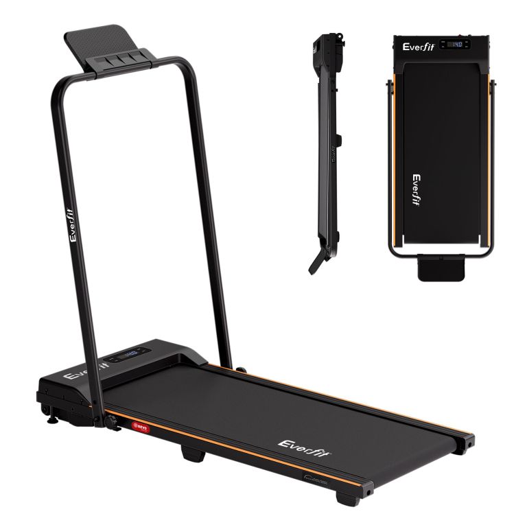 everfit 3 in 1 walking pad treadmill 12% incline foldable under desk treadmills for home gym with 38cm wide belt black
