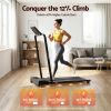 everfit 3 in 1 walking pad treadmill 12% incline foldable under desk treadmills for home gym with 38cm wide belt black