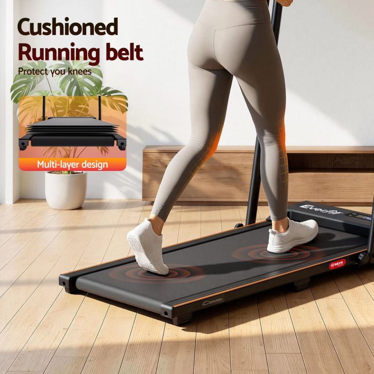 everfit 3 in 1 walking pad treadmill 12% incline foldable under desk treadmills for home gym with 38cm wide belt black