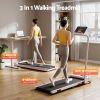 everfit 3 in 1 walking pad treadmill 12% incline foldable under desk treadmills for home gym with 38cm wide belt pink