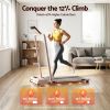 everfit 3 in 1 walking pad treadmill 12% incline foldable under desk treadmills for home gym with 38cm wide belt pink