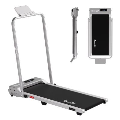 everfit 3 in 1 walking pad treadmill 12% incline foldable under desk treadmills for home gym with 38cm wide belt silver
