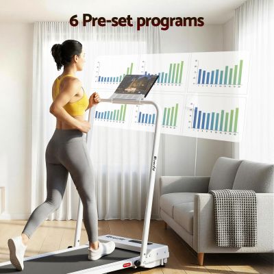 everfit 3 in 1 walking pad treadmill 12% incline foldable under desk treadmills for home gym with 38cm wide belt white