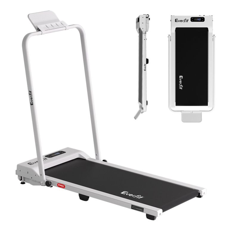 everfit 3 in 1 walking pad treadmill 12% incline foldable under desk treadmills for home gym with 38cm wide belt white