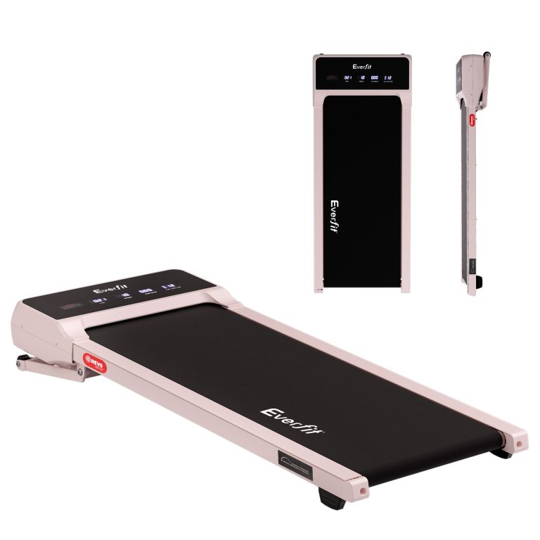 everfit 3 in 1 walking pad treadmill 20% auto incline under desk treadmills for home gym with 40cm wide belt pink