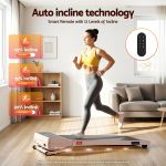 everfit 3 in 1 walking pad treadmill 20% auto incline under desk treadmills for home gym with 40cm wide belt pink