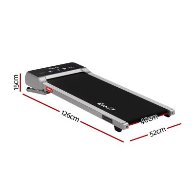 everfit 3 in 1 walking pad treadmill 20% auto incline under desk treadmills for home gym with 40cm wide belt sliver