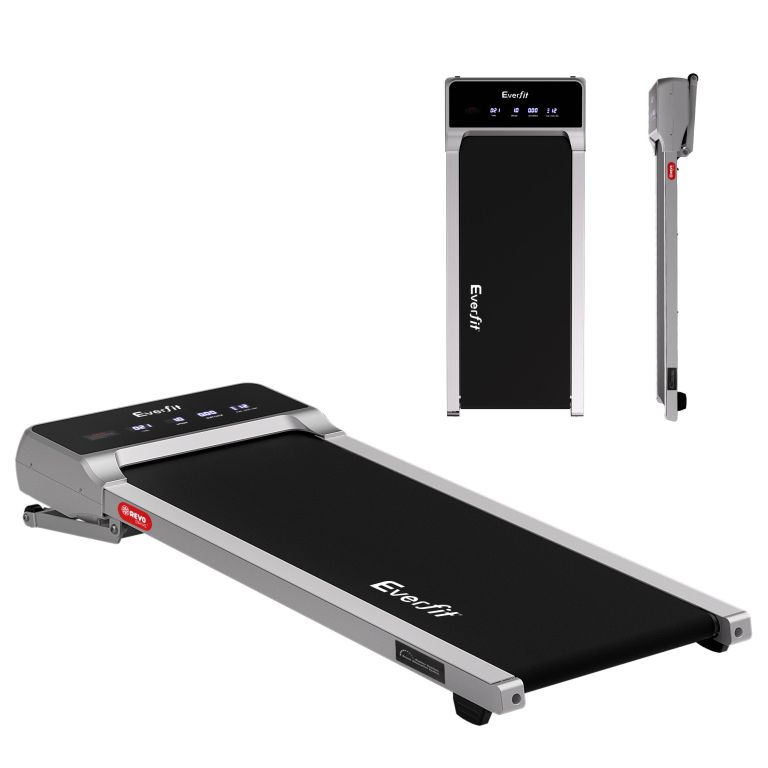 everfit 3 in 1 walking pad treadmill 20% auto incline under desk treadmills for home gym with 40cm wide belt sliver