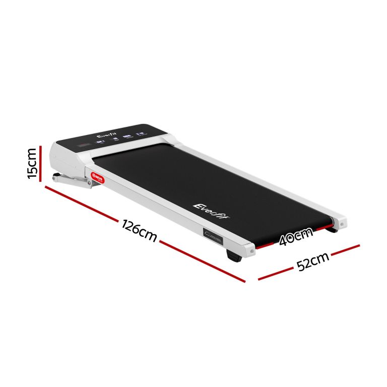 everfit 3 in 1 walking pad treadmill 20% auto incline under desk treadmills for home gym with 40cm wide belt white