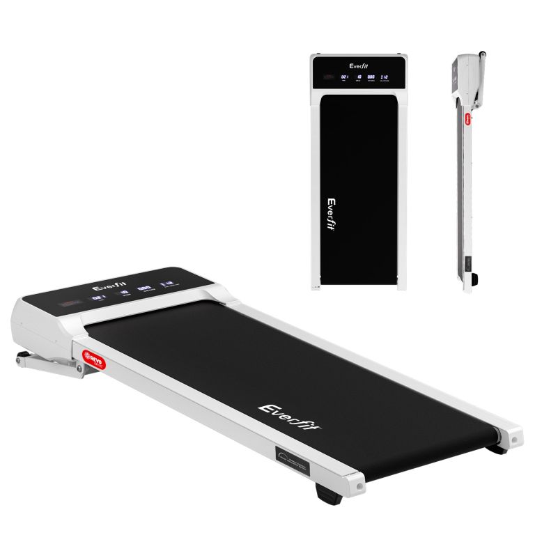 everfit 3 in 1 walking pad treadmill 20% auto incline under desk treadmills for home gym with 40cm wide belt white