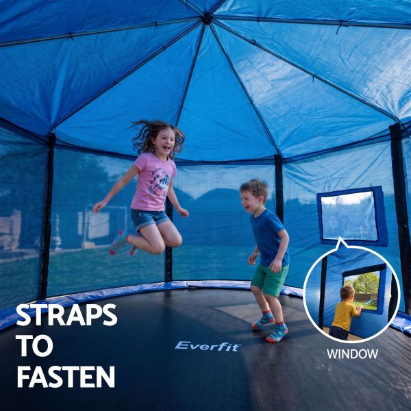 everfit 12ft kids trampoline with blue tent cover ladder rebounder outdoor toys everfit 12ft kids trampoline with blue tent cover ladder rebounder outdoor toys