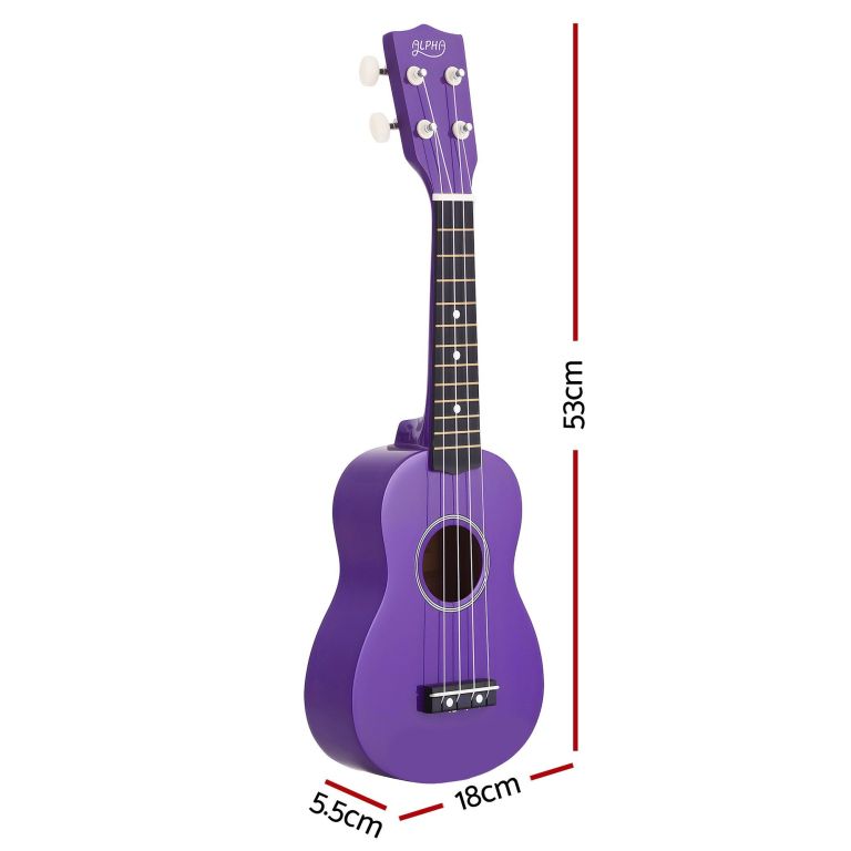 alpha 21 inch ukulele soprano beginner acoustic small guitar kids strings purple alpha 21 inch ukulele soprano beginner acoustic small guitar kids strings purple