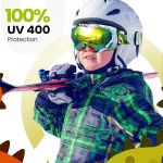 outdoormaster kids ski goggles helmet compatible snow goggles for boys & girls with 100% uv protection 01vlt 13％ om 6