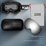 outdoormaster ski goggles pro frameless, interchangeable lens 100% uv400 protection snow goggles for men & women 01 vlt 10％ om 2