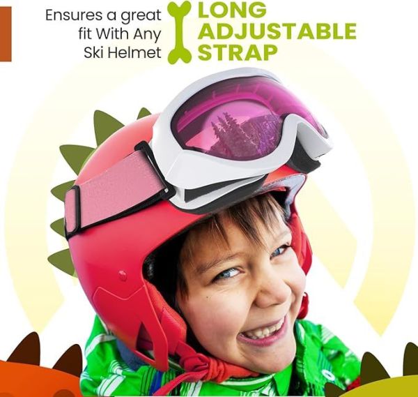 outdoormaster kids ski goggles helmet compatible snow goggles for boys & girls with 100% uv protection 02vlt 46％ om 6
