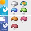 outdoormaster kids ski goggles otg helmet compatible, anti fog snow goggles for boys & girls 100% uv protection a02 vlt10% om 4