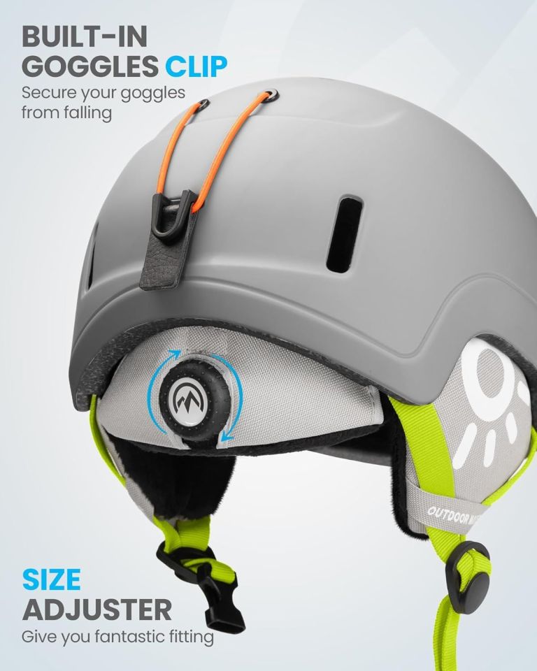 outdoormaster children's ski helmet, snowboard helmet for boys & girls, robust pc shell & eps foam, 12 ventilation holes, adjustable snow sports helmet, certified snow sports and snowboard helmet matte grey,48 52cm x small outdoormaster children's ski helmet, snowboard helmet for boys & girls, robust pc shell & eps foam, 12 ventilation holes, adjustable snow sports helmet, certified snow sports and snowboard helmet matte grey,48 52cm x small